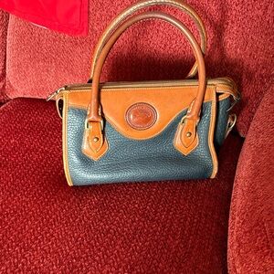 Dooney & Bourke Navy and Tan Satchel